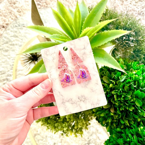 Lisa Frank Butterfly Acrylic Earrings - Picture 4 of 5